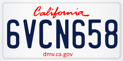 CA license plate 6VCN658