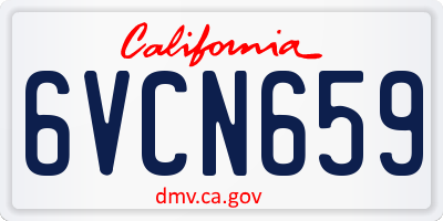 CA license plate 6VCN659