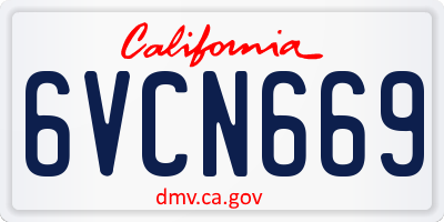CA license plate 6VCN669