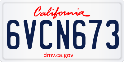 CA license plate 6VCN673