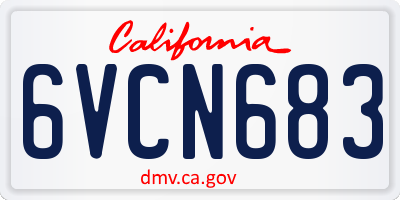 CA license plate 6VCN683