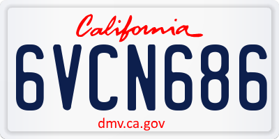CA license plate 6VCN686