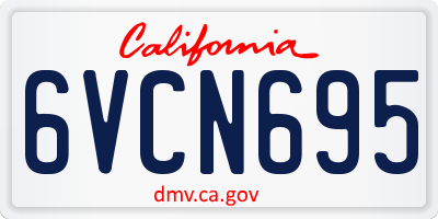 CA license plate 6VCN695
