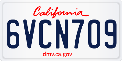 CA license plate 6VCN709