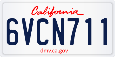 CA license plate 6VCN711