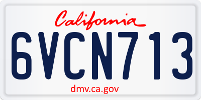 CA license plate 6VCN713