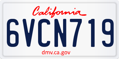 CA license plate 6VCN719