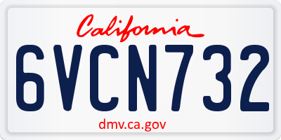 CA license plate 6VCN732