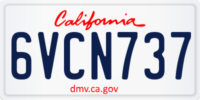 CA license plate 6VCN737