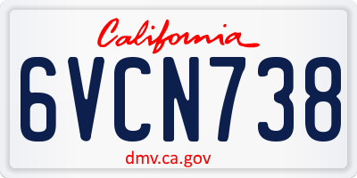 CA license plate 6VCN738
