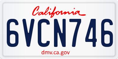 CA license plate 6VCN746