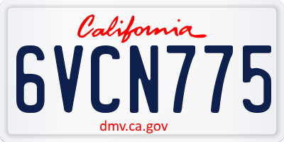 CA license plate 6VCN775