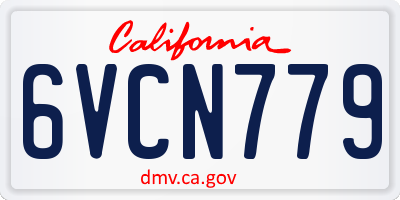 CA license plate 6VCN779