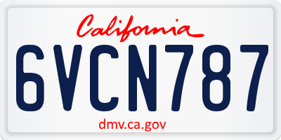 CA license plate 6VCN787