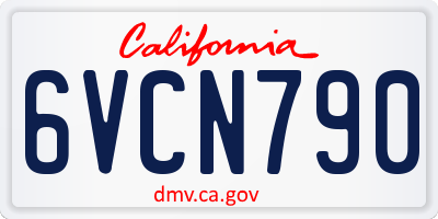 CA license plate 6VCN790