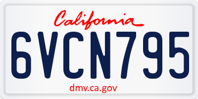 CA license plate 6VCN795