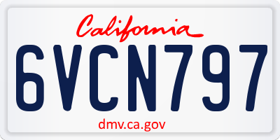CA license plate 6VCN797