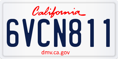 CA license plate 6VCN811