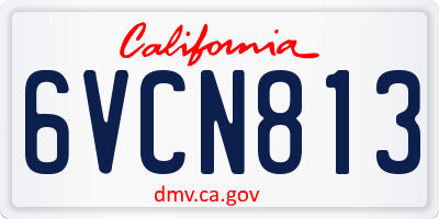 CA license plate 6VCN813