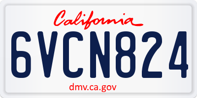 CA license plate 6VCN824