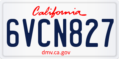 CA license plate 6VCN827