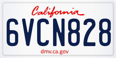 CA license plate 6VCN828