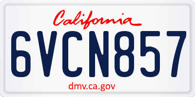 CA license plate 6VCN857