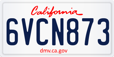 CA license plate 6VCN873