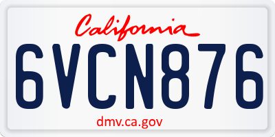 CA license plate 6VCN876