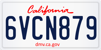 CA license plate 6VCN879