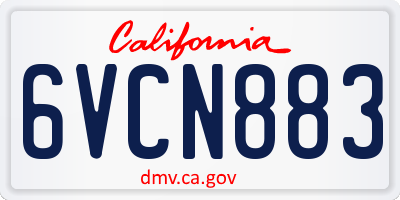 CA license plate 6VCN883