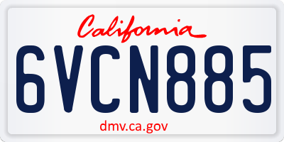CA license plate 6VCN885
