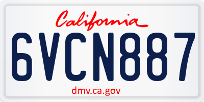 CA license plate 6VCN887
