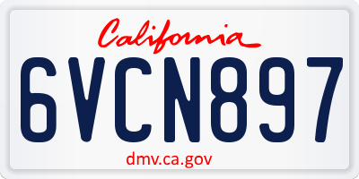 CA license plate 6VCN897