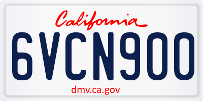 CA license plate 6VCN900