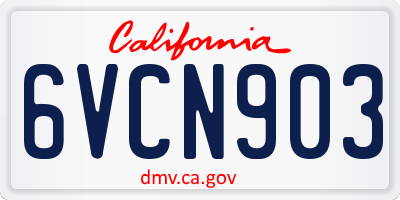 CA license plate 6VCN903