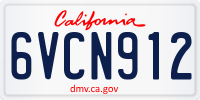 CA license plate 6VCN912