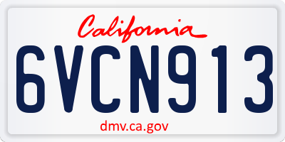 CA license plate 6VCN913