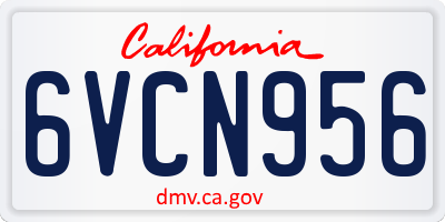 CA license plate 6VCN956