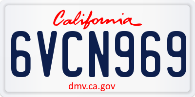CA license plate 6VCN969