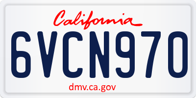 CA license plate 6VCN970