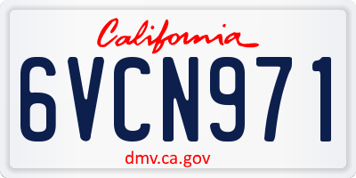 CA license plate 6VCN971