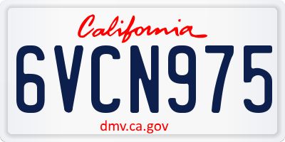 CA license plate 6VCN975