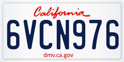 CA license plate 6VCN976