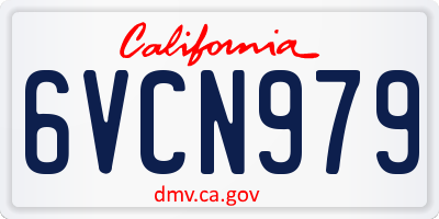 CA license plate 6VCN979