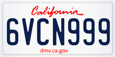 CA license plate 6VCN999