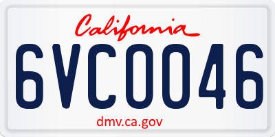 CA license plate 6VCO046