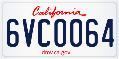 CA license plate 6VCO064