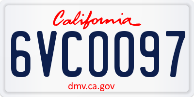 CA license plate 6VCO097