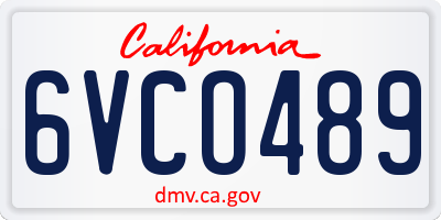 CA license plate 6VCO489